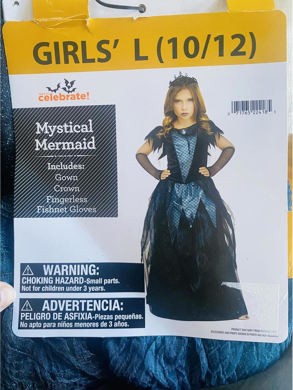 Mystical Mermaid Costume Girls Large 10 12 Gown Only